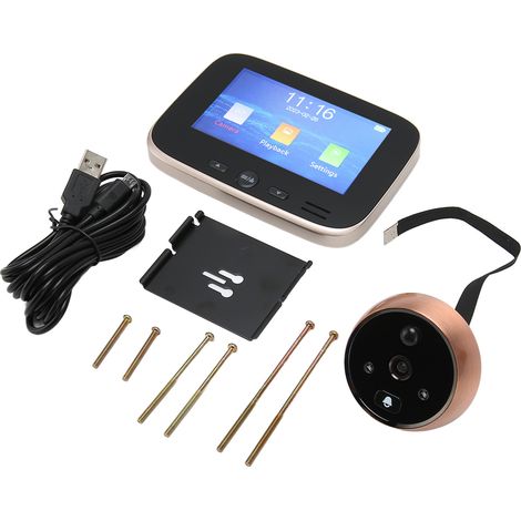Digiscope numérique de porte 4.3 pouces, vision nocturne intelligente, caméra haute définition 1080p pour sécurité domestique (1/5)