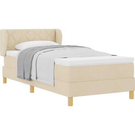Maison Exclusive - Boxspringbett mit Matratze mit Kopfteil Creme