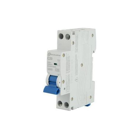 2 x INTERRUTTORE MAGNETOTERMICO 20A 1P+N 4,5KA