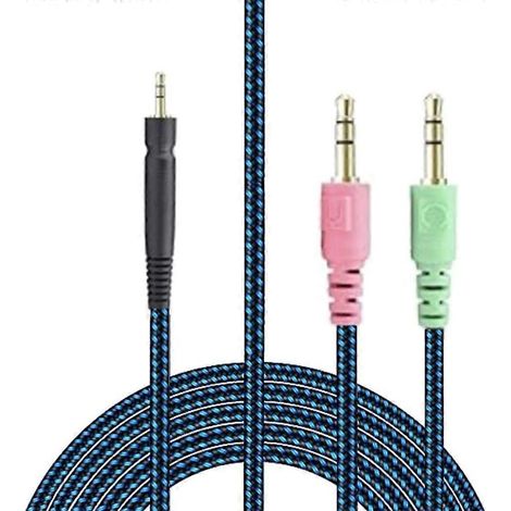 Câble PC UNP tressé en nylon pour casques Sennheise Game One GSP350 et GSP600 (1/4)