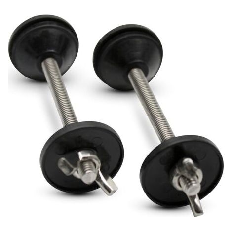Lot de 2 vis de fixation pour réservoir WC – Tige filetée M6x100mm – Acier inoxydable – Cône articulé et écrou papillon inclus - m6x100 (1/5)
