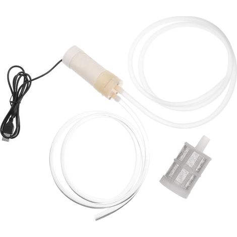 Pompe de Puisard Mini Tuyau de Sortie 1M et Filtre Acier Inox pour Évacuation d'Eaux Stagnantes, Pompe à Eau Portable pour Balcon et Terrasse (1/5)