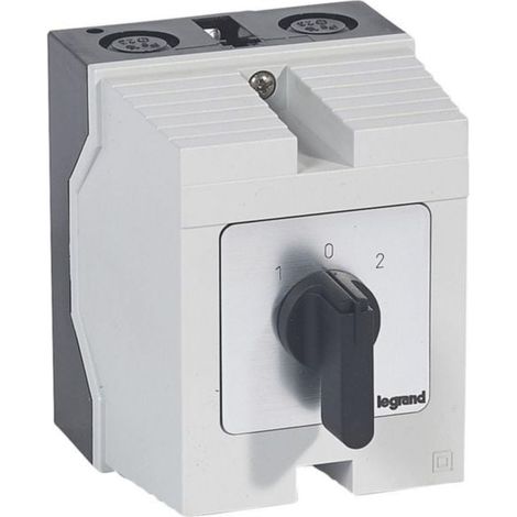 Commutateur à cames inverseur avec position arrêt 45° PR26 - 4P - 8 contacts - boîtier 96x120mm - LEGRAND
