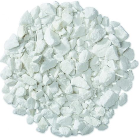 Jardinex – Gravier décoratif blanc concassé marbre 8/20 mm – Sac 25 kg – Pour allées carrossables et massifs – Luminosité et contraste saisissant (1/2)