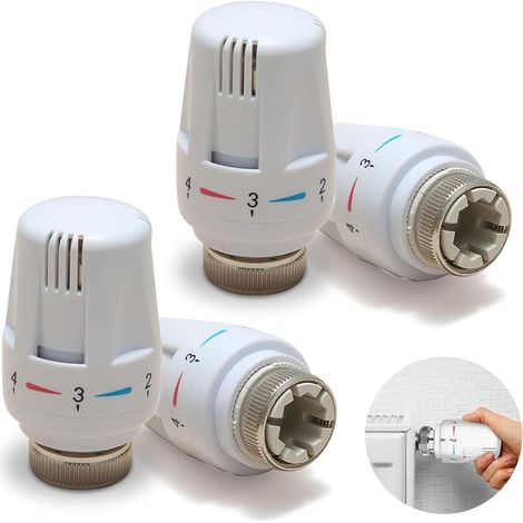 Radiateur Thermostatique 4pcs Tête De Radiateur Automatique Tête De Vanne De Contrôle De Température Vanne De Radiateur Vanne De Contrôle De Température Pour Le Bureau Maison (1/2)