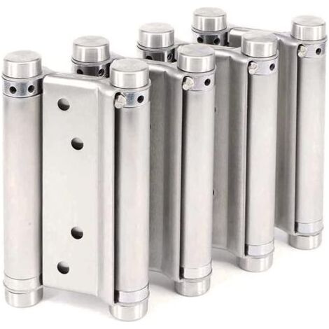 2 Paires de Charnières de Porte Battante de Saloon Café Comptoir Freegate à Double Action en Acier Inoxydable Réglable Parfait à Fermeture Automatique 100mm 4inch- (1/5)