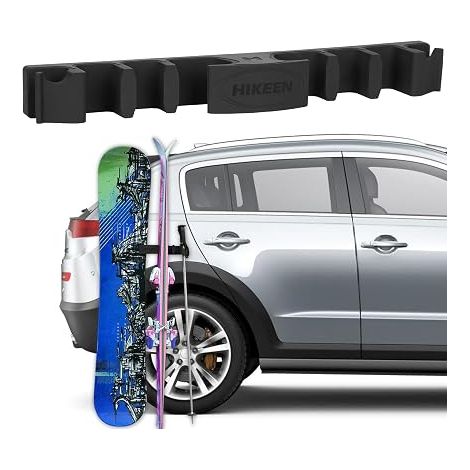 Porte-Skis pour Voiture, Porte-Snowboard Magnétique en Silicone, Support de Rangement de Ski pour Véhicule, Porte-Bâtons de Ski (1/3)