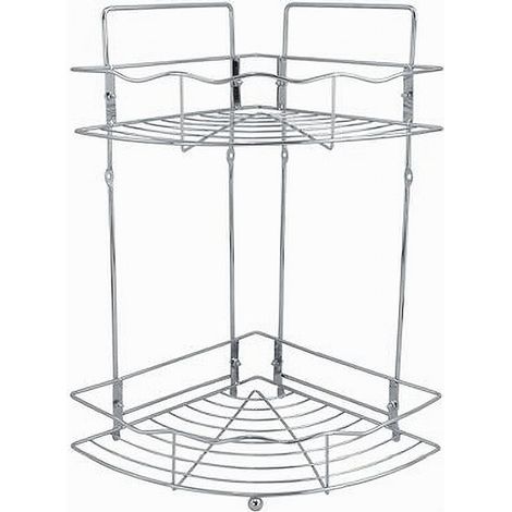 Cleafe - Mensola Angolare Doccia A 2 Ripiani Portaoggetti In Metallo Scaffale Bagno 59259 - (1/2)