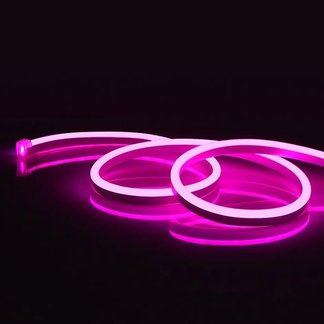 (Lumière blanche, 4 m) Bande lumineuse néon LED 12V avec gaine en silicone étanche, barre lumineuse flexible, connecteur femelle CC. (1/5)
