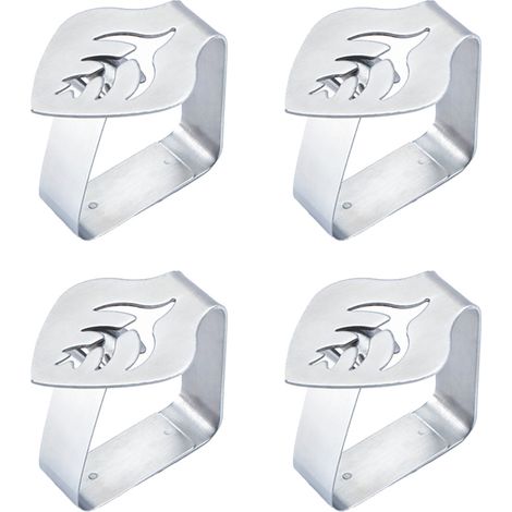 Lot de 4 pinces à linge en acier inoxydable, pinces pour table de pique-nique, pour restaurants, pique-niques, mariages, fêtes de remise de diplômes (1/5)