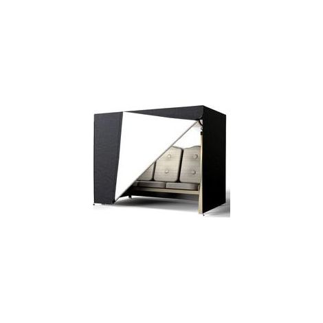 Funda para columpio de jardín de 3 plazas, lona protectora impermeable, resistente a los rayos UV y al polvo, de tejido Oxford 420D, 220 x 125 x 175 cm (negra). (1/5)