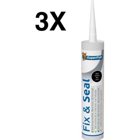 Lot de 3 Mastics - Silicones 290ml Recommandé pour le bassin de jardin. Collage Bâche, décor et autre du bassin de jardin (1/3)