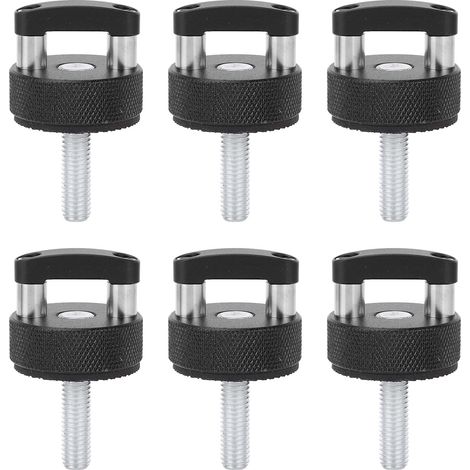 6PCS Quick Release Thumb Screw Stainless Steel Billet Aluminum Hard Top Fastener with D Ring Replacement for JK JL JT Black (1/5)