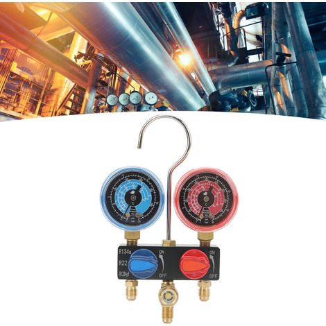 Manomètre de pression de réfrigérant miniature HS-M01, double manomètre, compatible avec les réfrigérants R22/R134a/R1234yf (1/5)