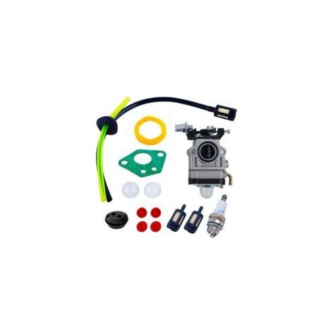 Vergaser-Reparatursatz für 52ccm, 49ccm, 43ccm Rasenmäher mit Dichtung, Schlauch, Zündkerze und Kraftstofffilter (14-teilig) (1/4)