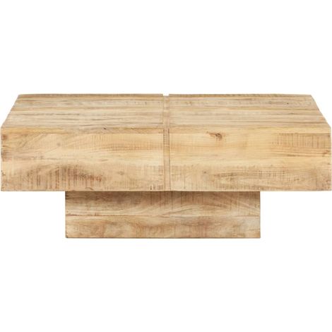 INLIFE Table basse 80x80x28 cm Bois de manguier massif (1/5)