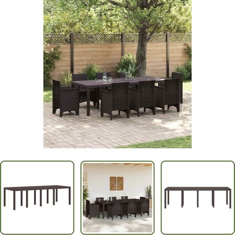 Poly-Rattan -  Gartentisch Braun 250 x 100 x 73 cm Poly-Rattan (1/5)