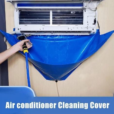 10 pièces Kit de Nettoyage Climatiseur - Housse lavage pour poussière climatisation mural avec tuyau d'eau split，135cm60cm (1/5)