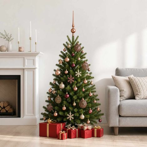 vidaXL Juego de bolas navideñas 111 uds. Champán y marrón 6 cm (1/5)