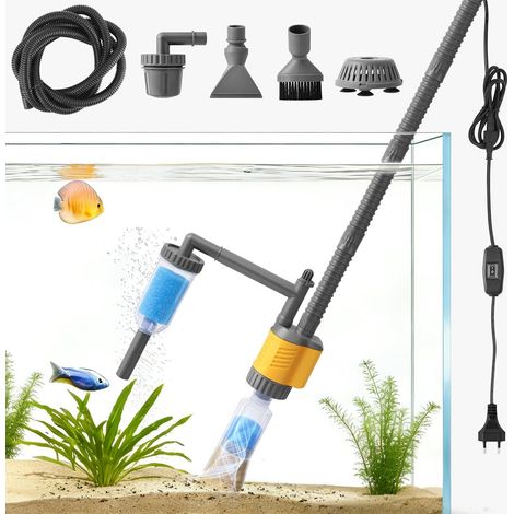 Aspirateur Électrique Pour Aquarium, 1200LPH Nettoyage Gravier 8 En 1 Amovible, 20W Aspiration Puissante Pour Changer l’Eau, Laver Le Sable, Éliminer Les Algues Et Circuler l’Eau (1/5)