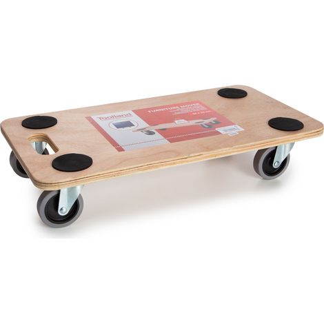 Toolland Möbelroller, 150 kg Transporthilfe, Multiplex-Plattform 56 x 30 cm, mit Antirutsch-Beschichtung und 4 Lenkrollen, zum Möbel bewegen, Umzug, Werkstatt