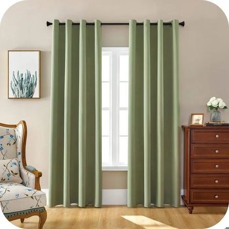Paire de Rideaux Occultants – Thermiques, 140 x 240 cm, Vert, pour Salon ou Chambre multicolore RIDEAU (1/5)