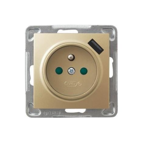Enchufe eléctrico Ospel impresja gp-1yzpusb/m/28 USB 2.1A empotrable
