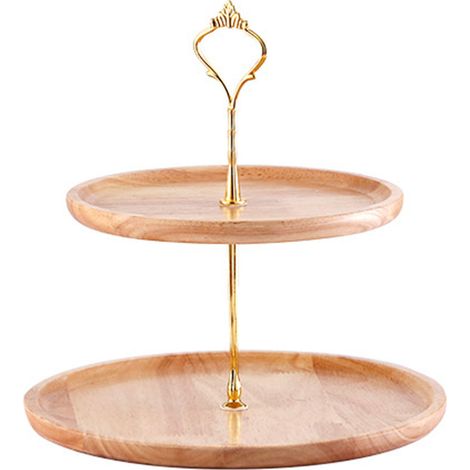 1 plateau à fruits en bois Divers accessoire de portail, double couche 20 cm et 25 cm, hauteur 25 cm, beige (1/5)