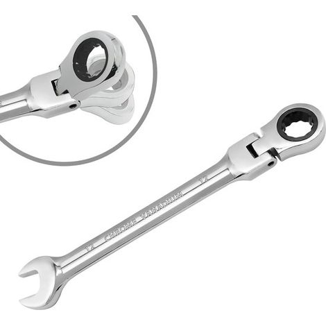 Llave de carraca flexible de 12 mm, Acero cromo, vanadio de 12 puntas, Carraca de 72 dientes (1/5)