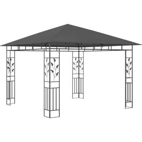 Belvédère avec moustiquaire 3x3x2,73 m Anthracite 180 g/m²