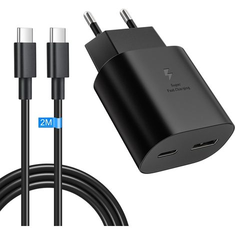 25W USB C Chargeur Rapide avec Câble 2m Chargeur Mural pour Galaxy (1/5)