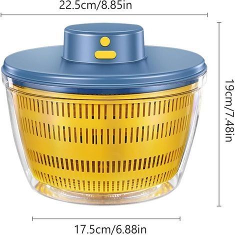 Automatischer, kabelloser USB-Salatschleuderer (4000 ml), Dörrautomat für Obst und Gemüse, Servierschüssel, schnelltrocknend, Küchenutensil in trendiger Farbe (1/4)
