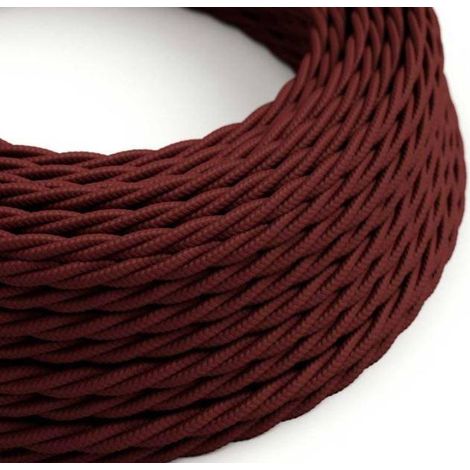Cavo tessile al metro creative-cables effetto seta bordeaux lucido tm19 2x0,75mm - xz2tm19 (1/4)