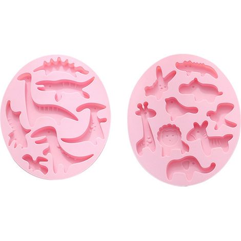 2 moules en silicone, forme d'animal dessin animé, pour chocolat, gâteaux, bonbons et glaçons, 16,6 x 14 x 1,2 cm (1/5)