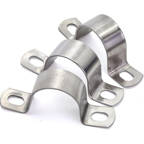 U-Collier de Serrage Tuyau Robustes Ø25 mm, Collier de Fixation Inox - Tuyau Pour Fixation/Attache Tube - 10 Pcs (1/5)