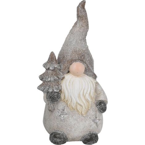 Gnomo Natalizio H41,5 cm in Resina con Albero di Natale (1/2)