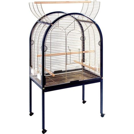 Suinga – Cage à oiseaux sur pied 85x54x155 cm – Volière pour perroquets, canaris et perruches – Équipée de mangeoires et abreuvoirs – Plateau amovible (1/5)