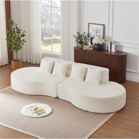 Canapé modulaire en mousse 310 cm, 2 pièces, beige HAVRYA (1/5)