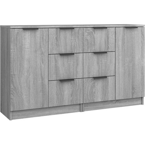 Maison Exclusive - Credenze 2 pz Grigio Sonoma 60x30x70 cm in Legno Multistrato (1/5)