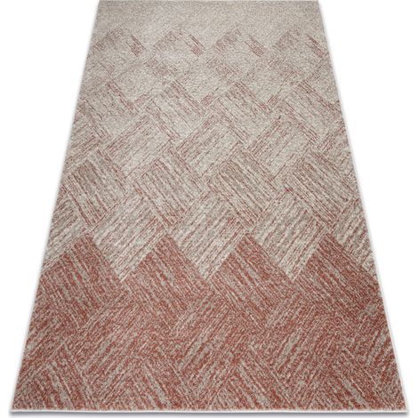 Teppich FUSION 9775 creme / Terrakotta - Geometrisch, modern, abstrakt red 80x150 cm