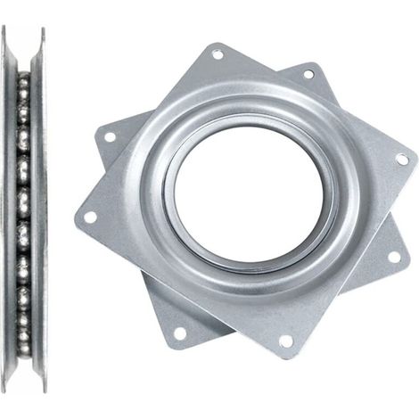 Plateau pivotant 4 pouces – Acier galvanisé – Rotation 360° – Capacité 50 kg – Pour meubles et présentoirs