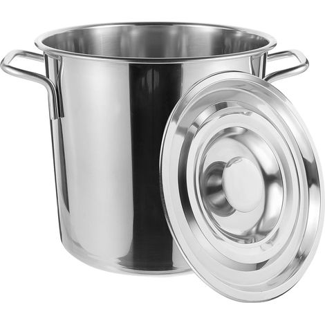 Marmite à fruits de mer en inox avec couvercle, 2,5 L, 20 cm diamètre, 2 poignées, pour la cuisson des écrevisses et de la viande