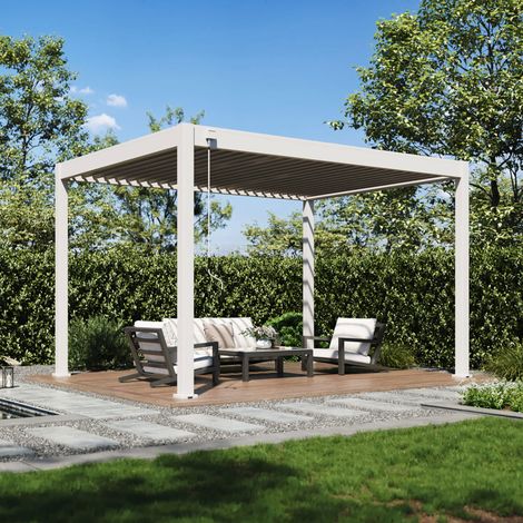 Pergola bioclimatique autoportée collection VS 3x4M - Beige sable