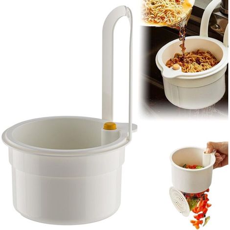 White sink strainer with draining grid - Efficient food waste collector, sink filter for leftovers and debris, complete kit (1/5)
