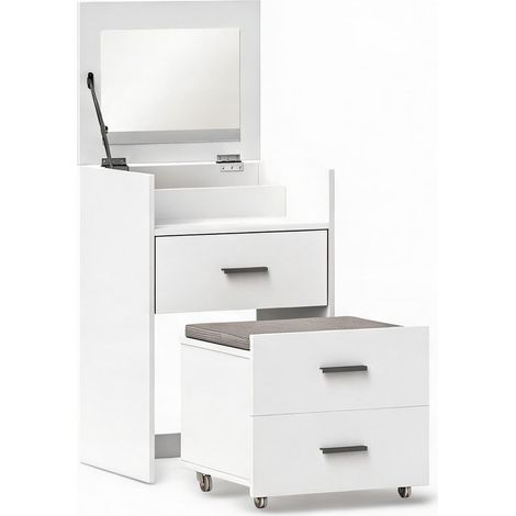 Coiffeuse alb en mDF sticlă 50 x 40 x 113,5 cm (1/5)