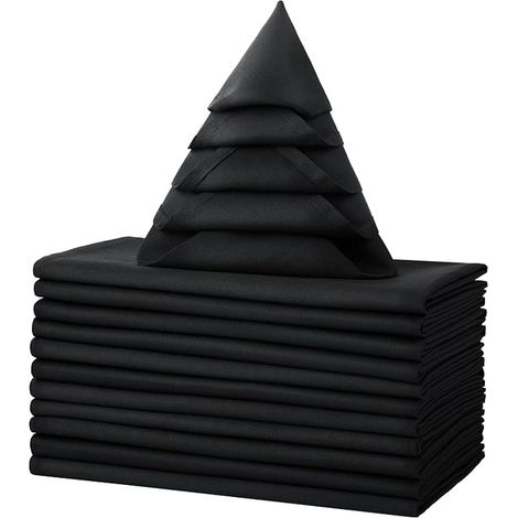 Fabric Napkins, 100% Cotton, 46 x 46 cm, Black (1/5)