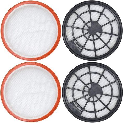 Lot de 4 Filtres pour Dirt Devil DD2650-1, DD2651-0, DD2651-1, DD2720 - 2 de Protection du Moteur + 2 à Air d'Échappement (1/5)