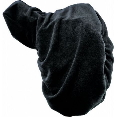 Coprisella con elastico in pile traspirante per sella inglese: unica, Nero 9100 (1/3)