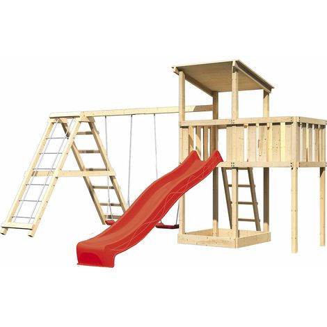 Akubi Spielturm Anna natur Rut. rot DSA+KG+ABP