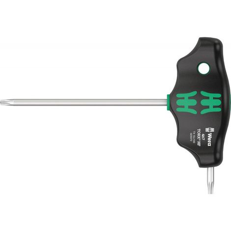 WERA T-Griff-Schraubendreher TORX 467 HF 15x100mm Haltefür Seitenabtrieb